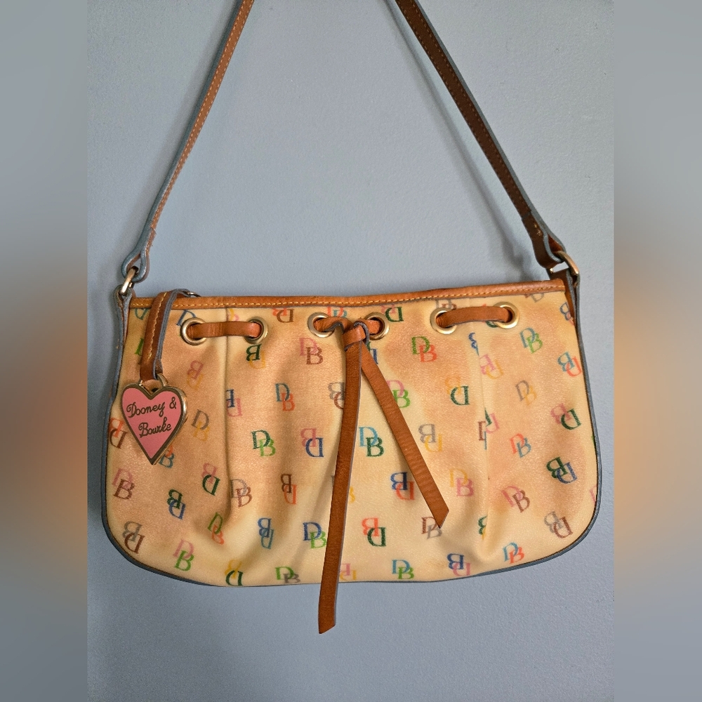 Dooney & Bourke Multicolor Logo Shoulder Bag 90's Y2K Vintage